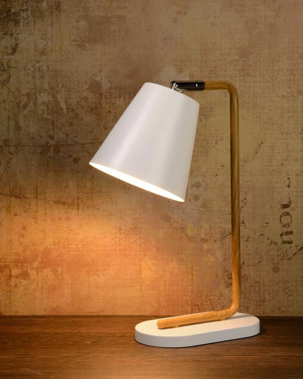 Lucide CONA - Table lamp - 1xE14 - White - atmosphere 3